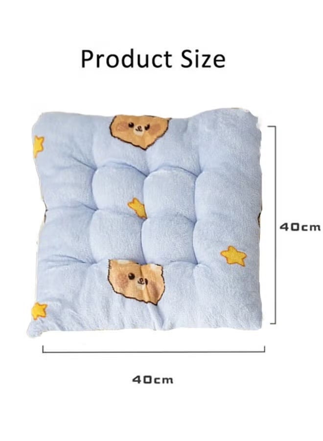 Chair Cushion, Plush Seat Cushion, Chair Pad with Ties, Thickened Square Fluffy Cushion Backrest Pillow, Anti-slip Office Chair Cushion, Reading Cushion Pad for Long Sitting, Floor Cushion 40*40cm - Image 2